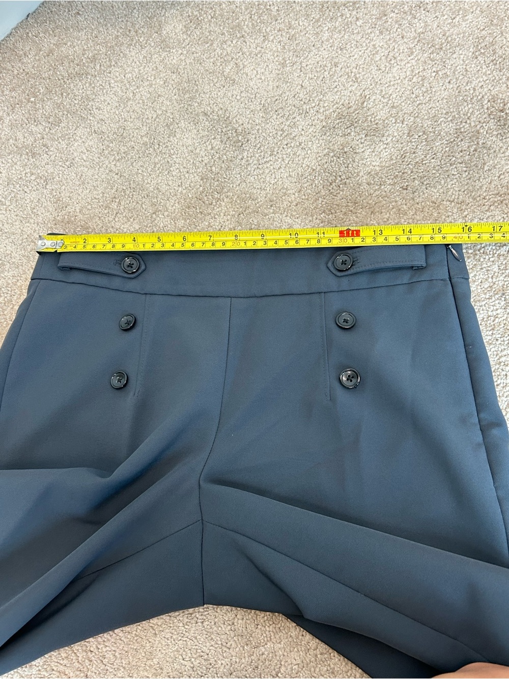 Banana Republic slate blue military pants button detail Sz 8 - Picture 4 of 11